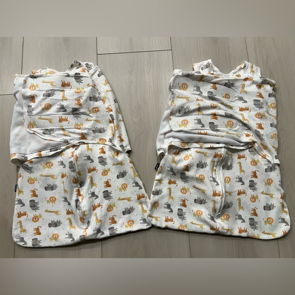 (2) Pack HALO Cotton Sleepsack Swaddle, Adjustable TOG 1.5 Newborn 0-3 Months